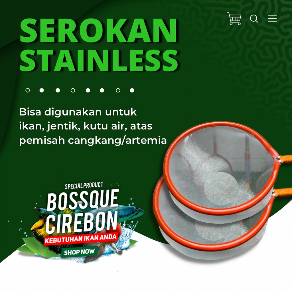 Serokan Ikan Cupang stanlis bulat 7cm variasi handle Seser Saringan Sauk Ikan Hias Jentik Kutu Air