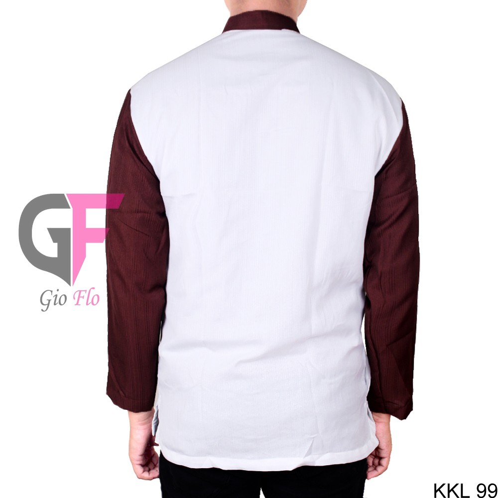 GIOFLO Baju Koko Modis Pria Modern Lengan Panjang Dobby White / KKL 99