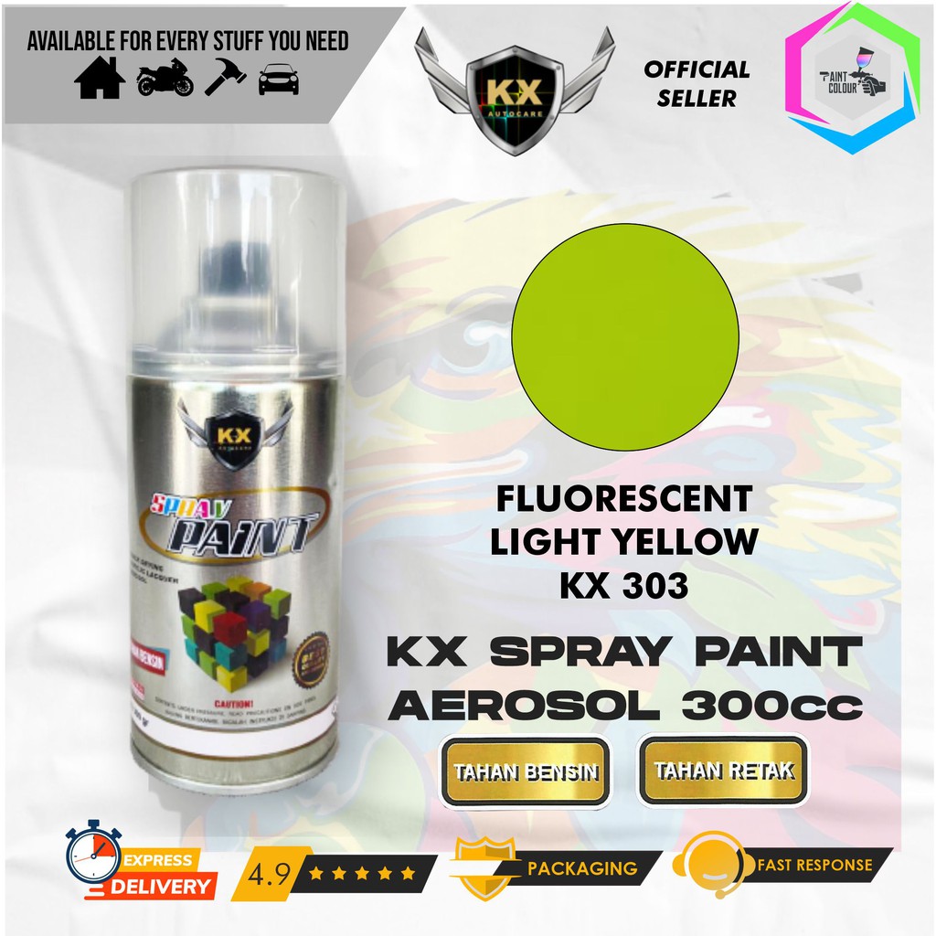 Cat Semprot Aerosol / Pylox KX Autocare Paint - KX 303 FLUORESCENT YELLOW