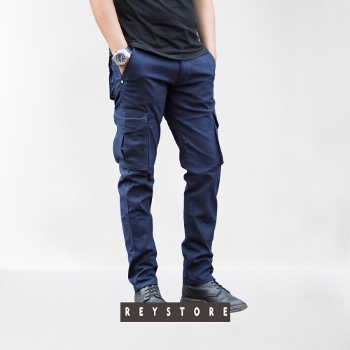 Celana Cargo Panjang Premium - Navy