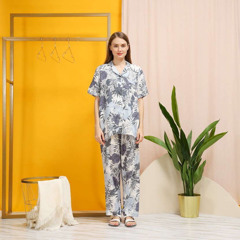 FLORENS - KANIA NAVY SET | Piyama Wanita | Piyama Celana Panjang | Piyama Lucu | Baju Tidur Wanita