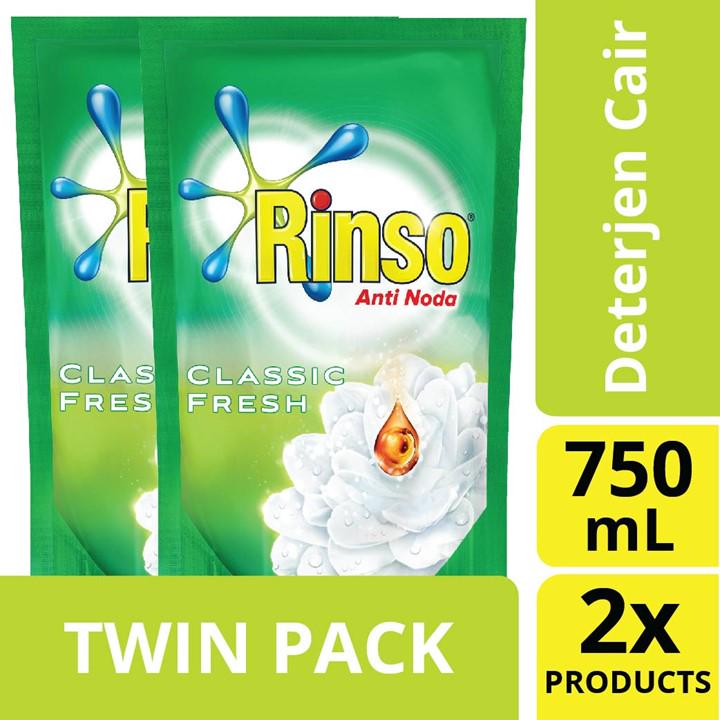 Rinso Deterjen Cair Anti Noda 750ml Twin Pack