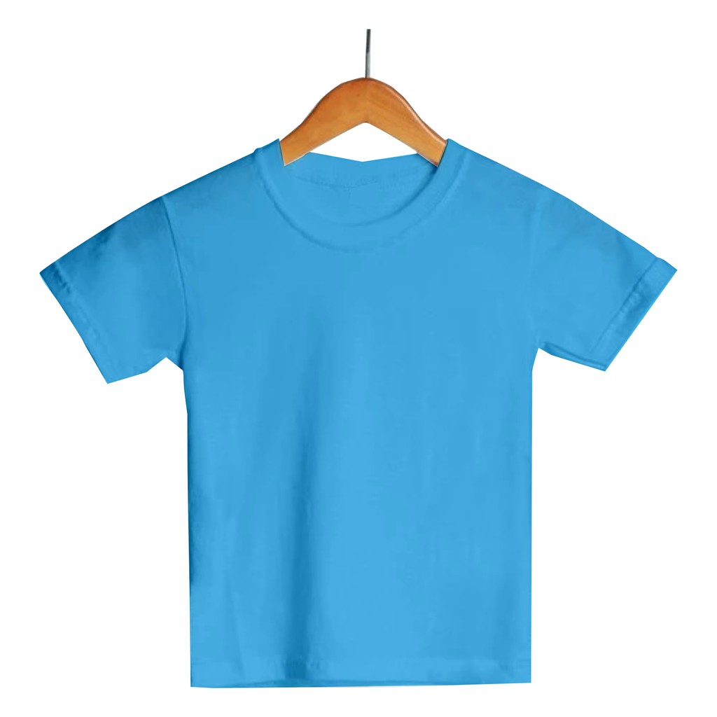 kaos polos anak katun combed 30s- baju anak pria wanita - BIRU LANGIT