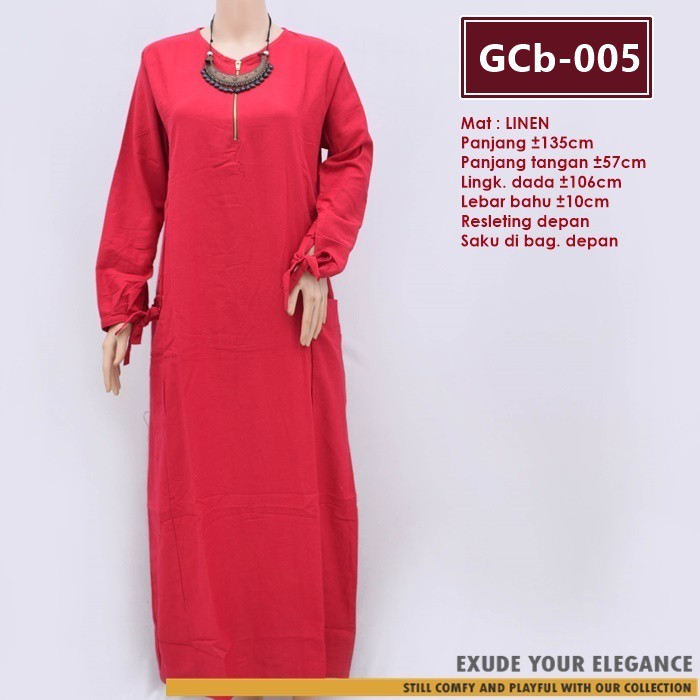 AVI Dress / Gamis polos bahan Balotelli Linen / GCb