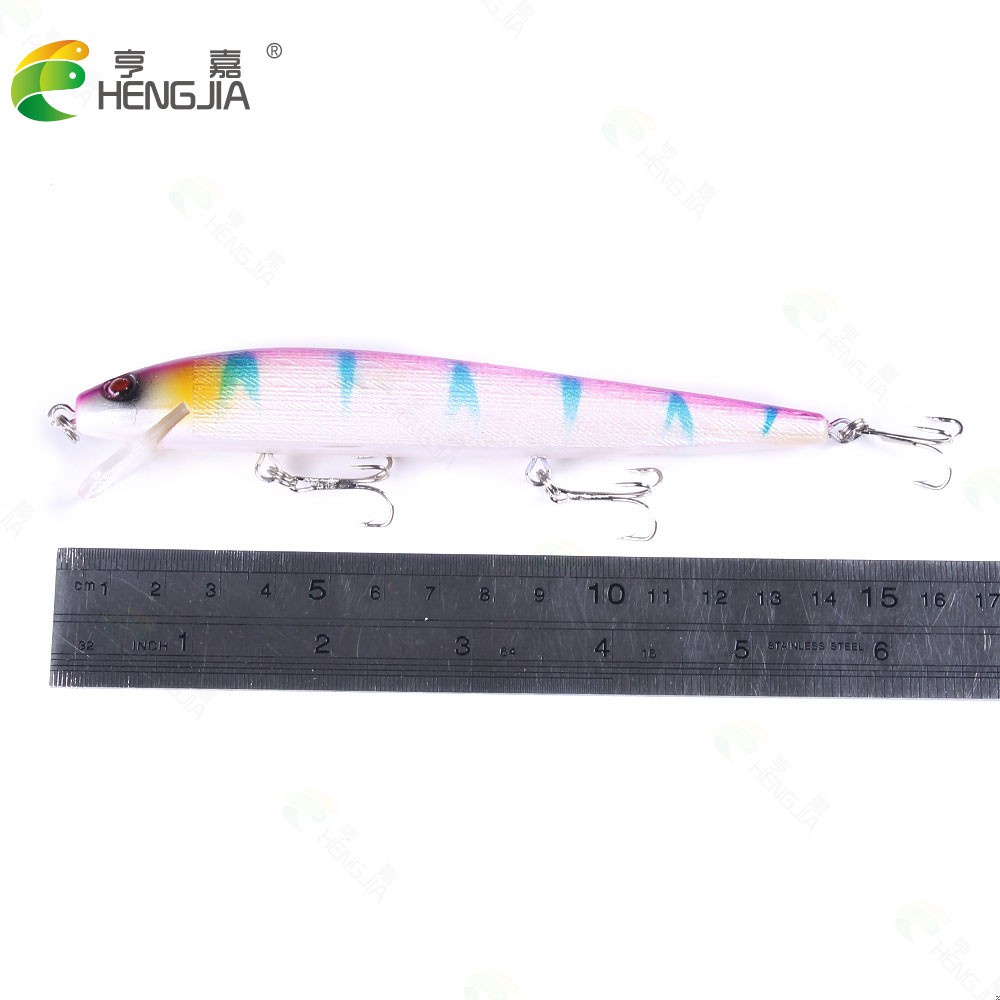 HENGJIA 1PCS Minnow Fishing Lure 14cm 15.8g Umpan Pancing Hard Diving 0.6-2.1M Fishing Bait Tackle