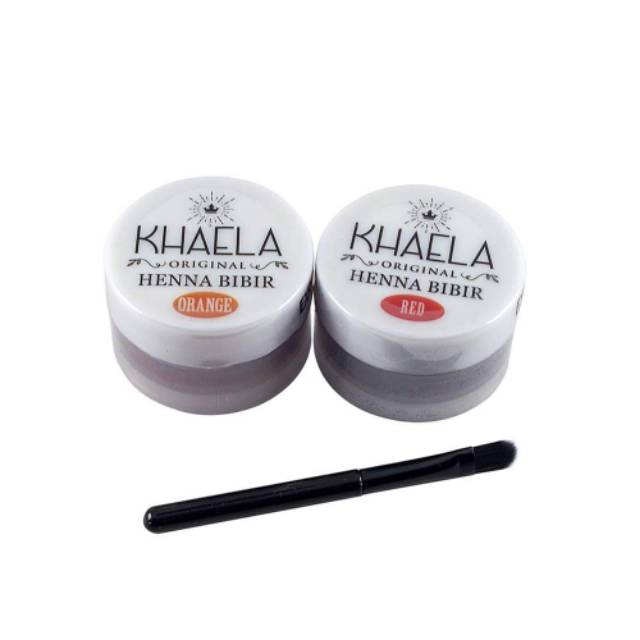 [LIVE NOW] PAKET HENNA BIBIR + KUAS MINI KHAELA ORIGINAL / HENNA BIBIR RED / HENNA BIBIR PINK