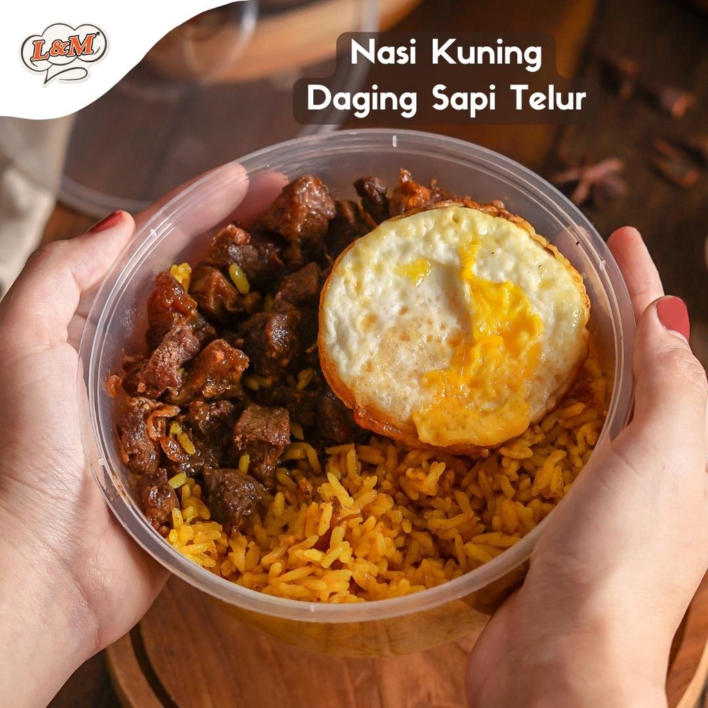 

Nasi Kuning L&M Daging Sapi Manis Gurih dengan Telur Mata Sapi