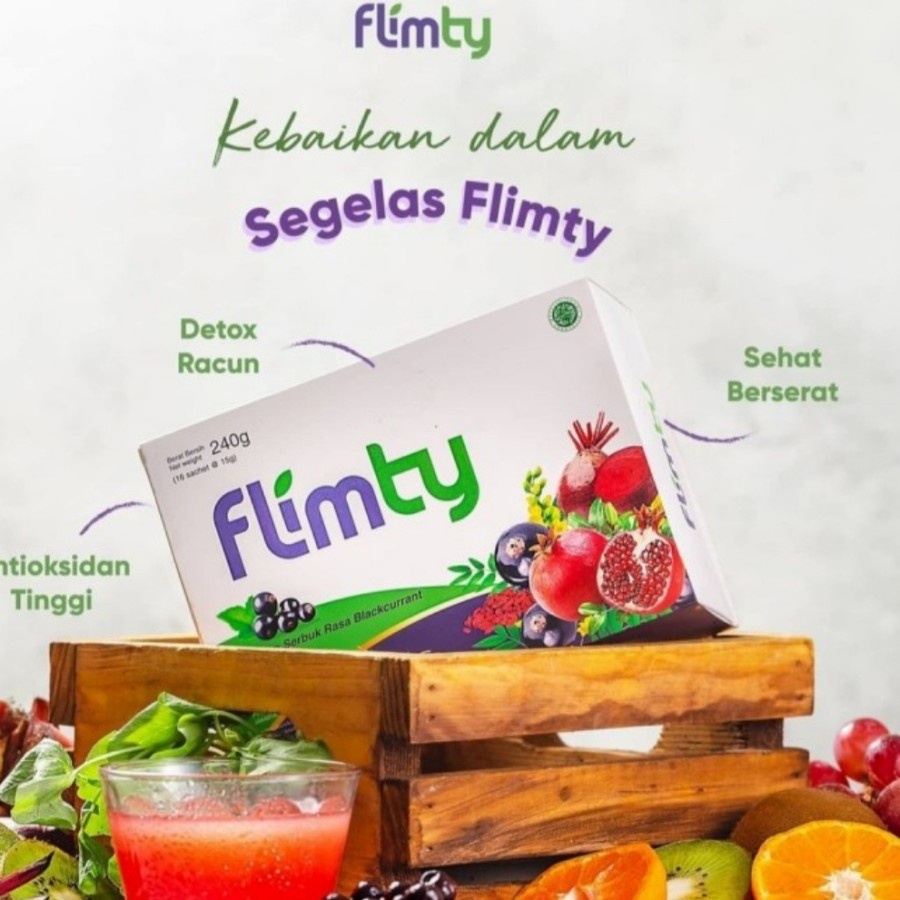 Flimty Fiber BPOM 16 Sachet Pelangsing Suplemen Diet Detox Obat Kurus