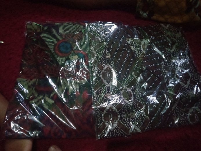 Kemeja Batik Pria Modern Motif Wajik Biru Dan Wajik Coklat