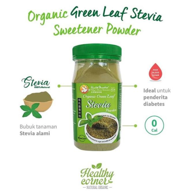 

Organic Green Leaf Stevia Sweetener Powder ( Gula Pemanis) 130 gr - HP TERLENGKAP