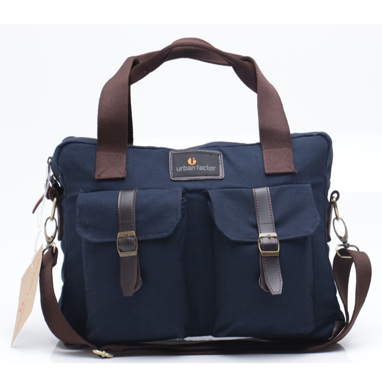 Busy Navy | Tas Slempang Laptop Messenger Pria Wanita Slingbag Original Baru | Urban Factor x FORIND