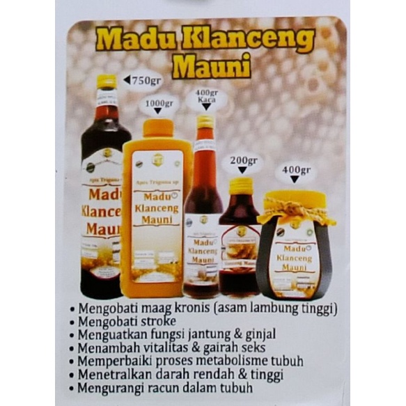 

Madu Klanceng Mauni