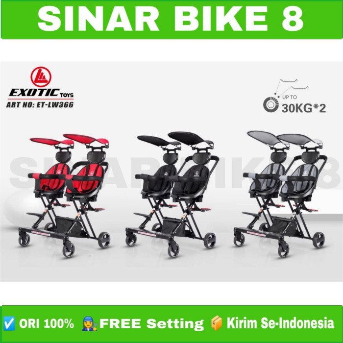 Magic Stroller Baby EXOTIC ET LW 366 Twins Kanopi Untuk Bayi Kembar