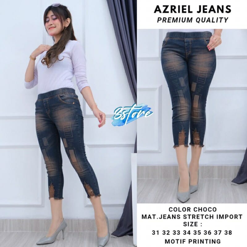 31-38!! AZRIEL JEGGING JEANS 7/9 VARIASI SABLON PREMIUM.luna