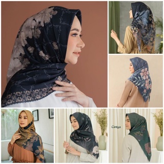 HIJAB VOAL Denay Segi Empat Motip Lasercut Printing Premium / Hijab Voal Motif