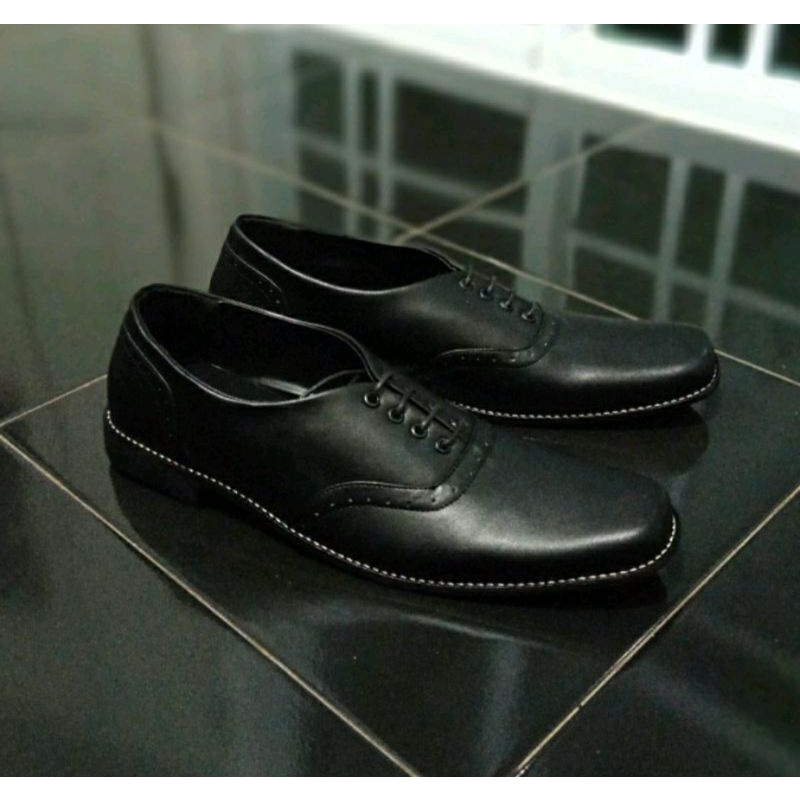 COD / Sepatu Kerja Pria Baraka Shoes Big Size 44-48 / Sepatu Oxpord Kulit asli Hitam Jumbo Besar Banget, 44