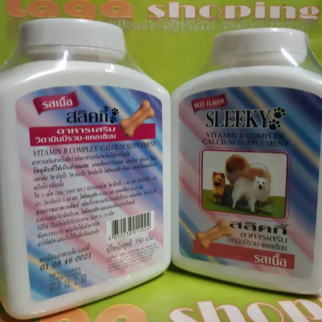 SLEKI 1 BTOL sleeky vitamin kalek tulang ayam anjing kucing calcium sleky bulu kulit ori impor