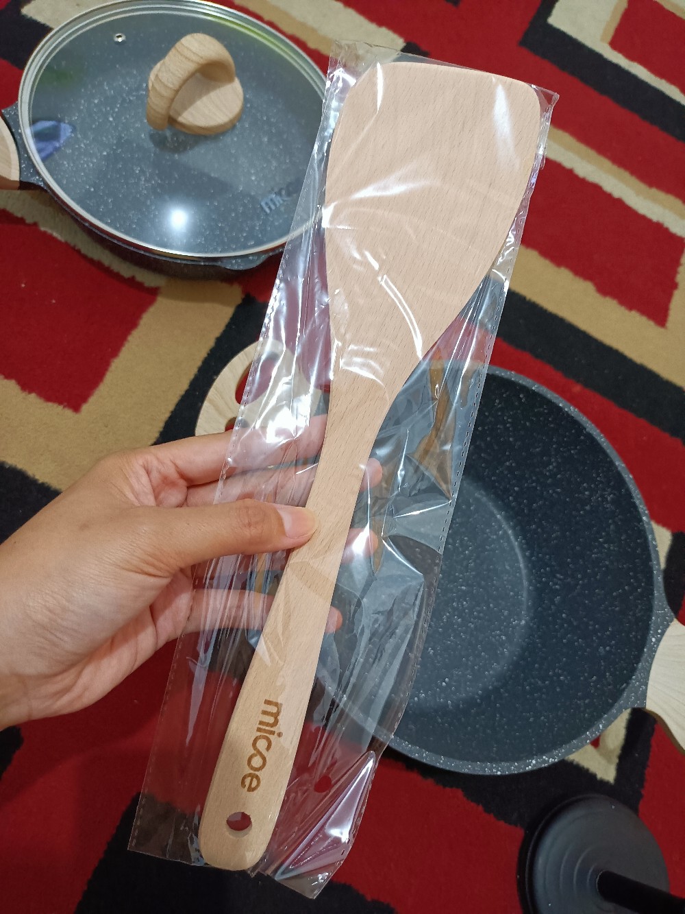 Micoe Panci Masak Penggorengan Panci Dapur Batu Maifan Panci Anti Lengket Sup Untuk Mie 24cm