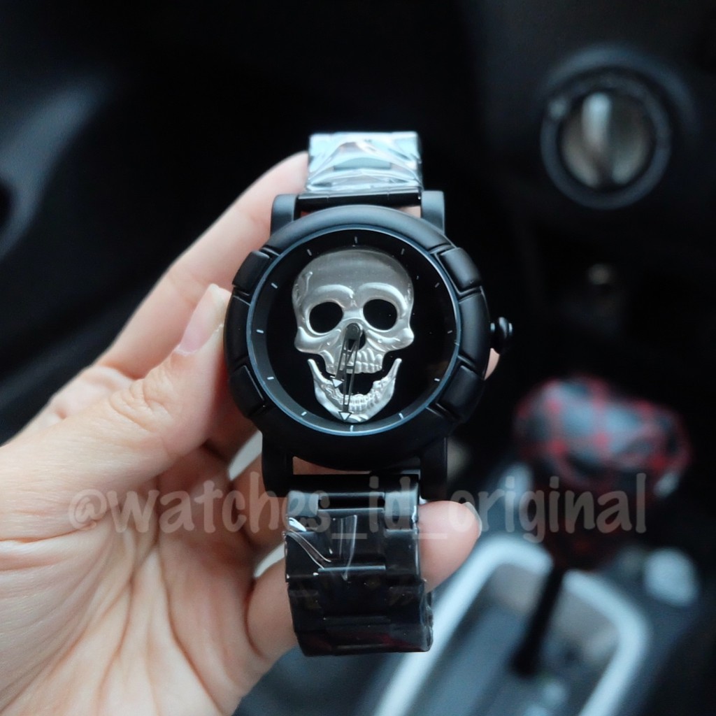 SKMEI Motif Tengkorak Black 9178 Original
