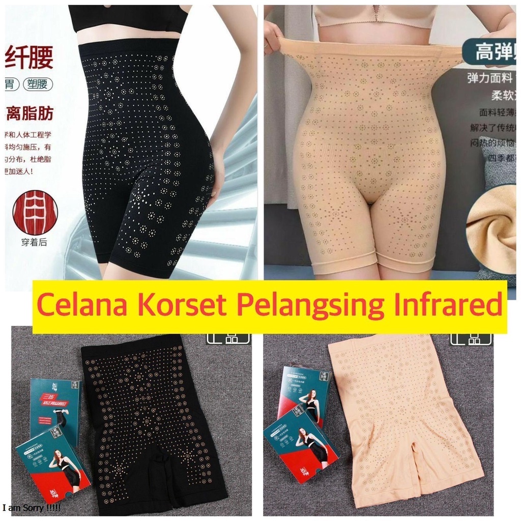 KORSET CELANA PANT TERUSAN INFRARED 3IN1 PENGENCANG PENGECIL PEMBAKAR LEMAK PERUT PAHA BOKONG 3 IN 1