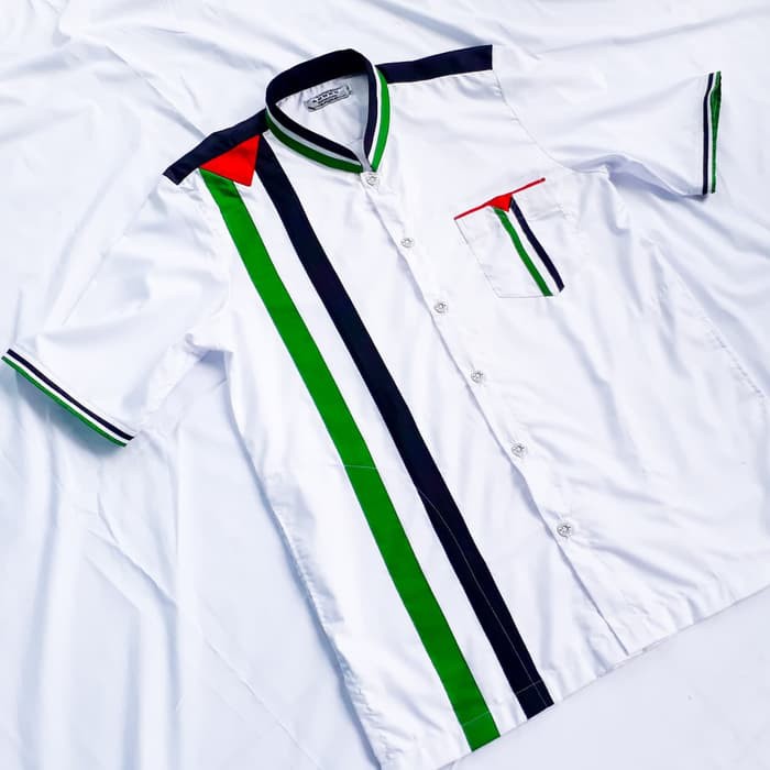 Baju Koko Palestina Lengan Pendek Kancing