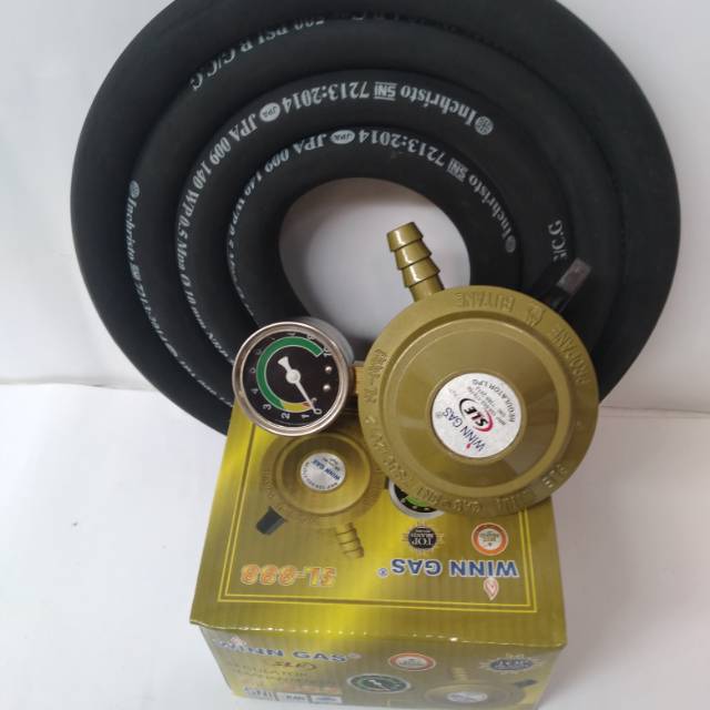 REGULATOR WINN GAS SLE 888 MANOMETER SELANG 500 PSI TIGA LAPIS ANTI TIKUS