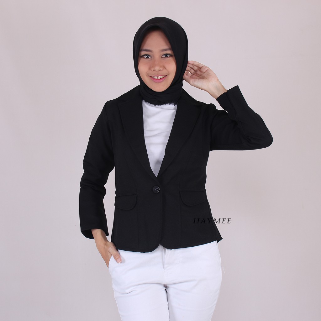 HaymeeStore Blazer Kantor Wanita Atasan Jas Cewek Woman 