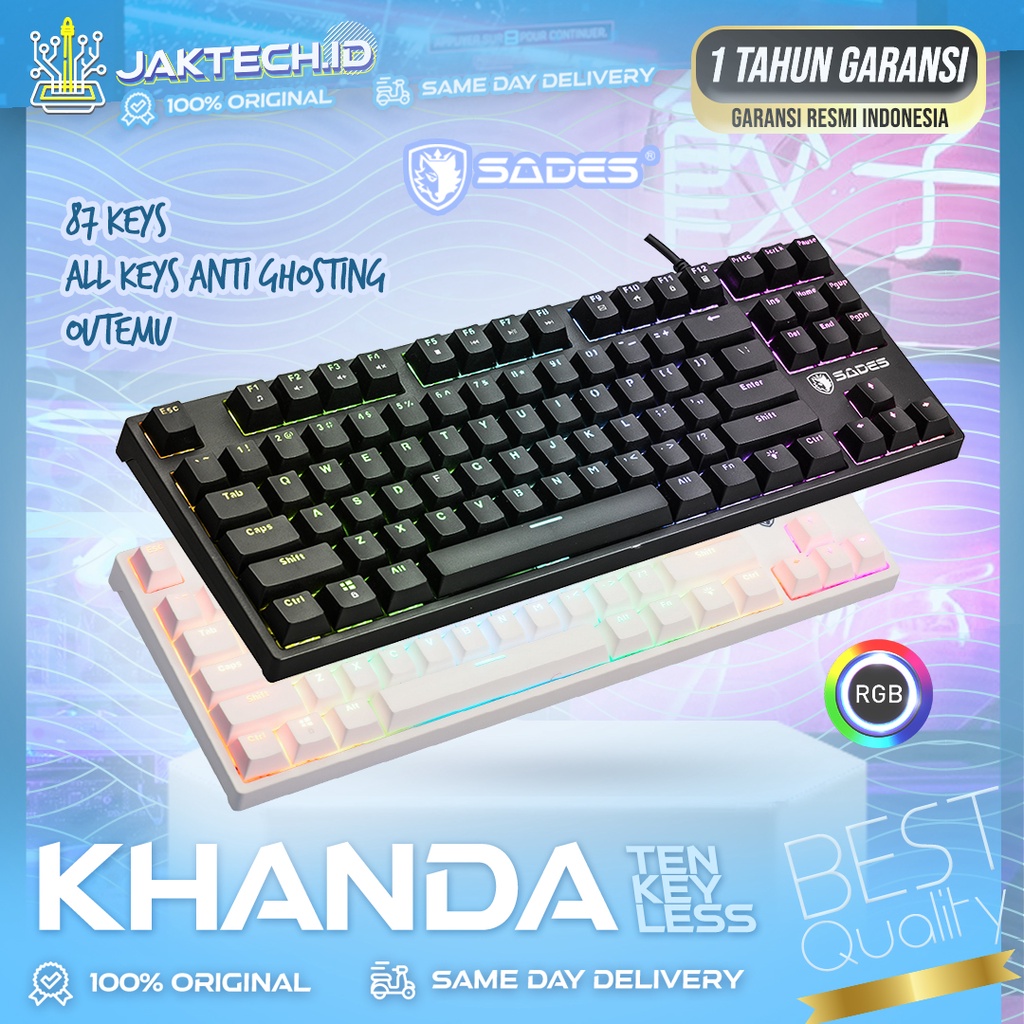 Sades Khanda TKL RGB Keyboard Gaming Mechanical Outemu Switch ORIGINAL