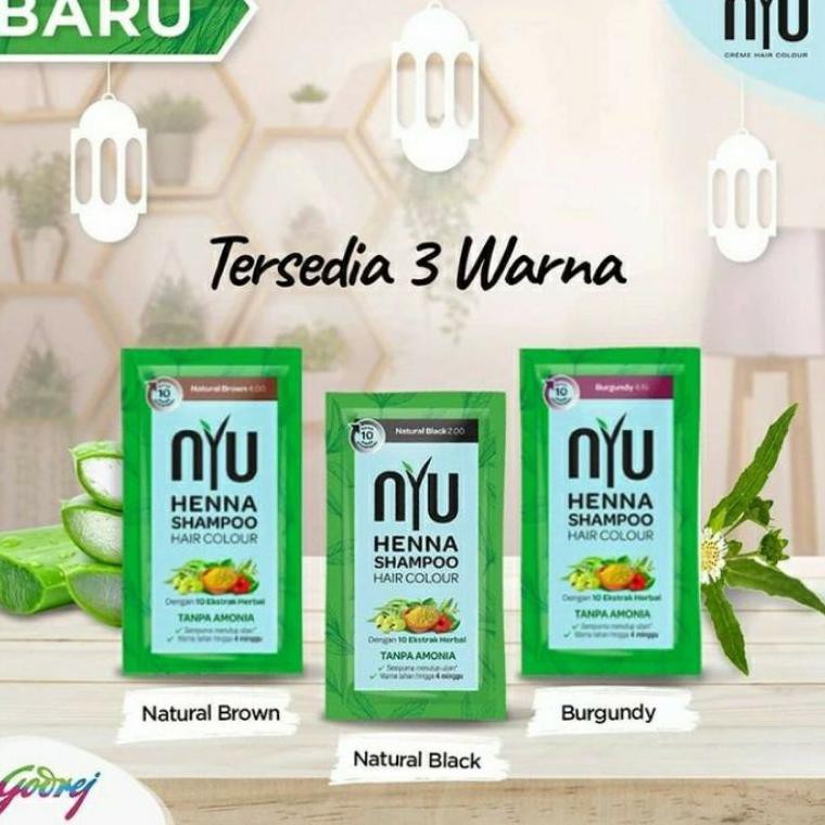 (New Mall NYA 12Ju3Aq) ❤Original❤Nyu Henna Shampo Hair Colour / Sampo Pewarna Rambut/ henna / semirs