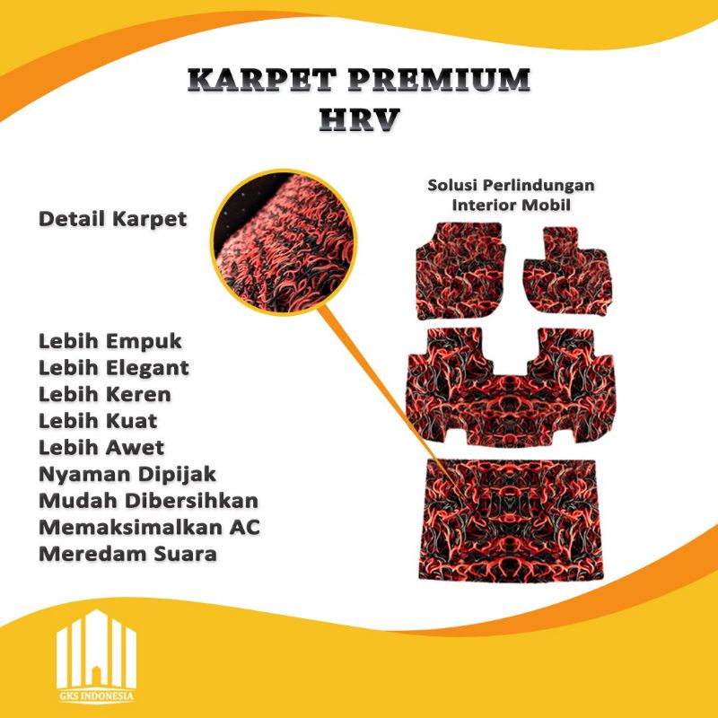 PRESTIGE - KARPET MOBIL - PREMIUM - HONDA - HRV - FULL BAGASI - COIL MAT