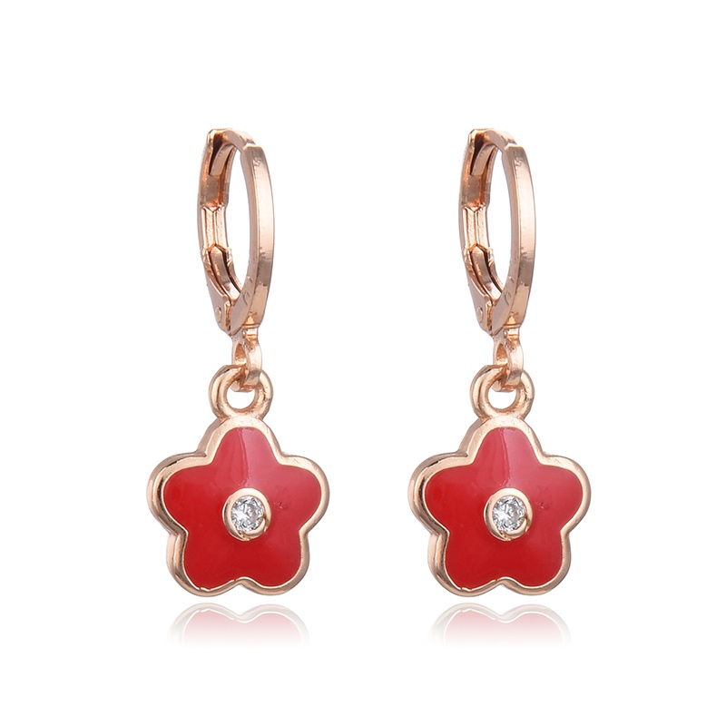 anting titanium anak emas asli muda wanita korea anti karat karat panjang selamanya korea dewasa bunga style korean style tusuk 15e