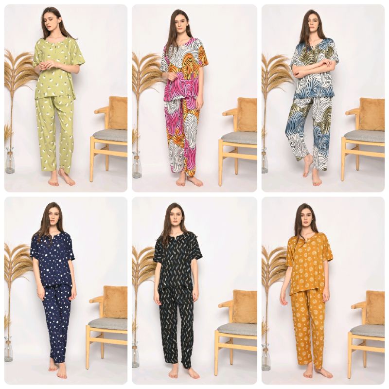 ONE SET PIYAMA RAYON-6