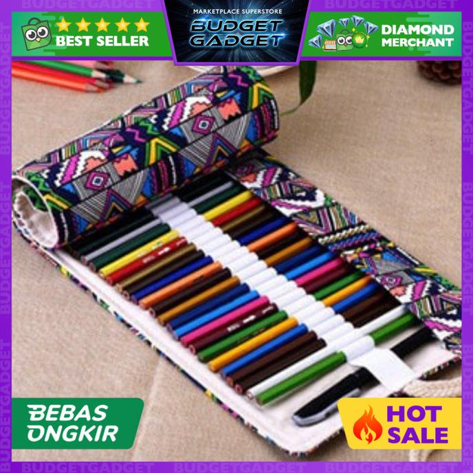 

Diskon Tas Tempat Pensil Gulung Canvas 48 Slot 20 x 56cm Case Pensil Warna Diskon