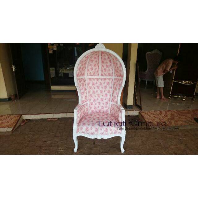 Kursi kubah atau kursi krodong kain motif shabby chic
