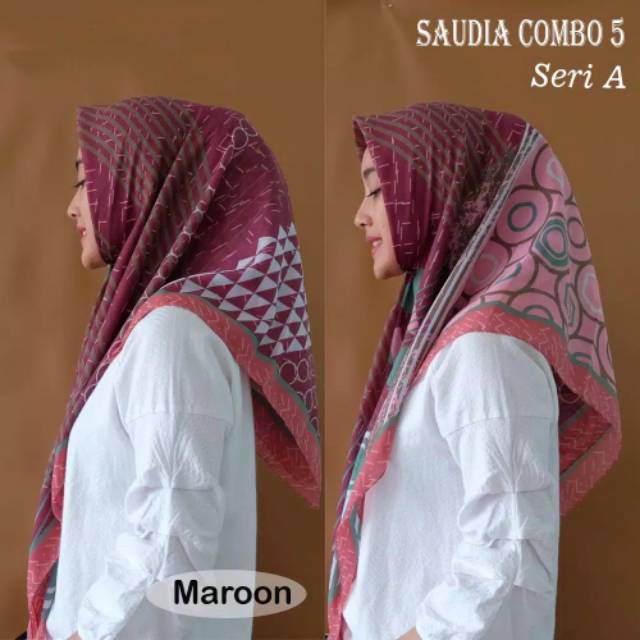 HIJAB MOTIF CANTIK DAN SIMPLE 2020 MAROON BROWN SAGE