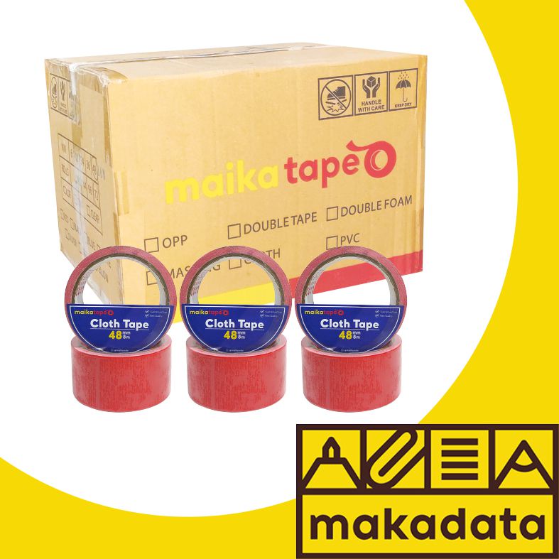 

LAKBAN LINEN | CLOTH TAPE MERAH MAIKATAPE 48MM (1BOX) MURAH