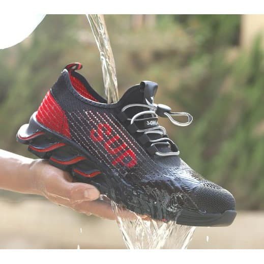 Harga Diskon Safety shoes unisex hitam putih ringan king safety model gaul uk 36-44 Berkualitas