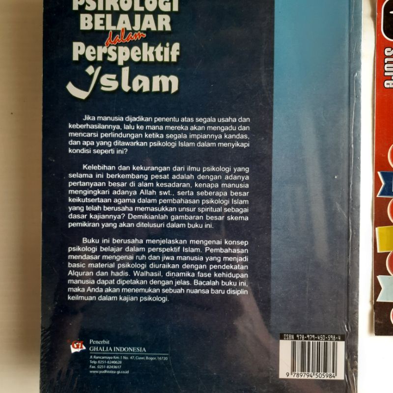 BUKU ORIGINAL PSIKOLOGI BELAJAR DALAM PERSPEKTIF ISLAM PENERBIT GHALIA