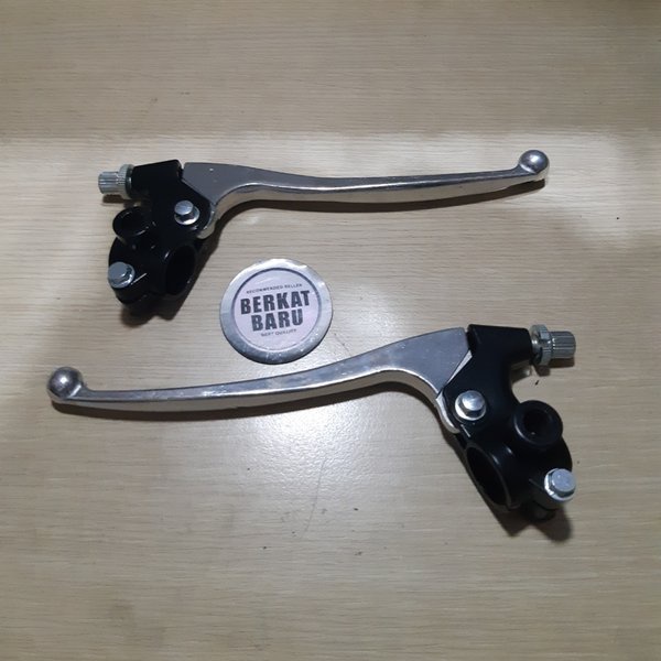 Dudukan Rumah Handle Handel Kopling Rem Kanan Kiri Crome Yamaha DT100 DT 100 YT115 YT 115 dengan 2