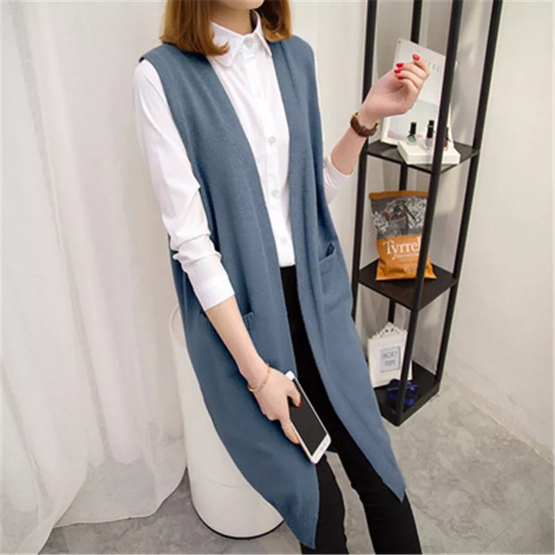 Long Vest Tanpa Lengan /  Long Vest Knit Sleeveless / Long Vest Korean Outfit