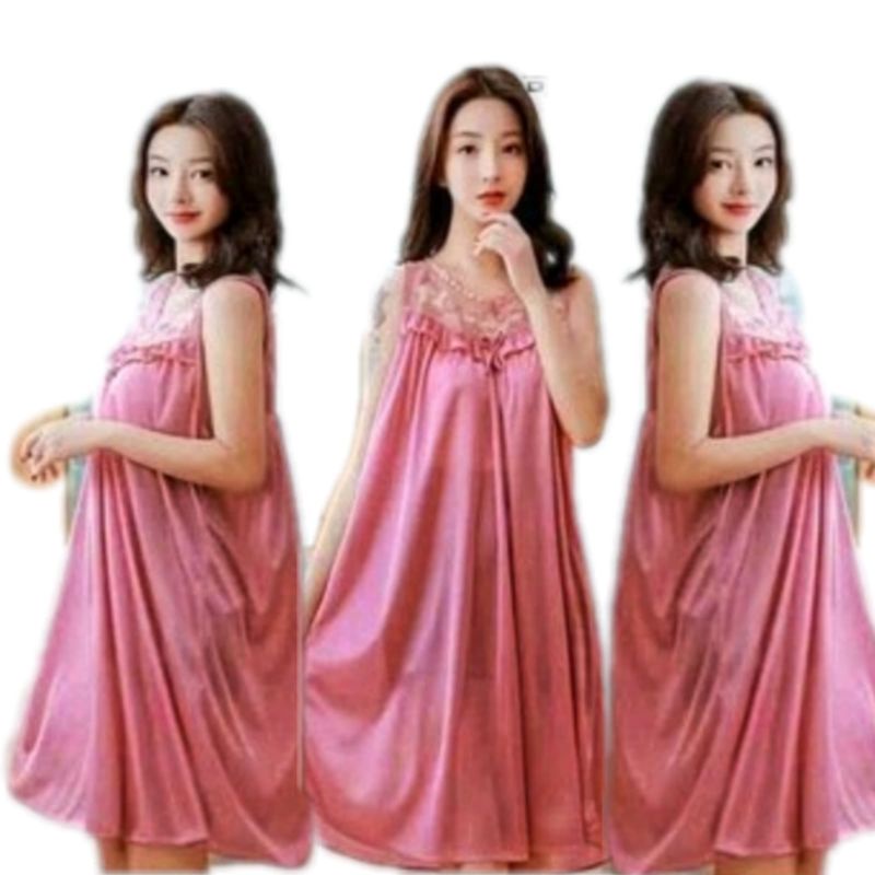 Lingerie Baju Tidur Sexy Satin LD 120cm COD/ privacy terjamin JUMBO