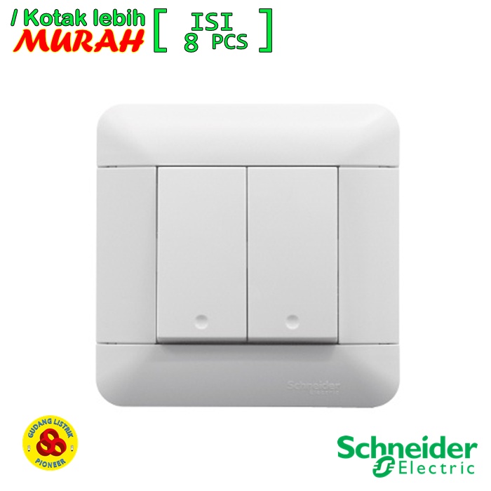 Schneider Paket Grosir Switch 2G 1W Arcato Saklar Seri 2 Gang 1 Way