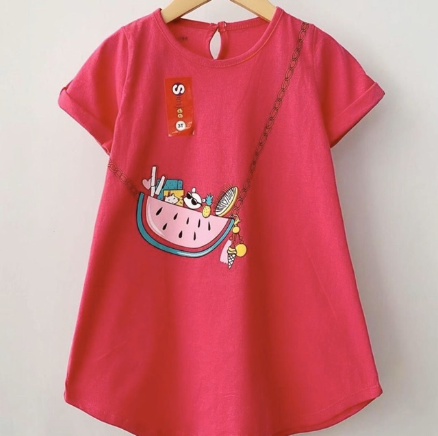 Oval dress smile . Dress anak usia 1-5 tahun bahan kaos dress smilee nablfashion