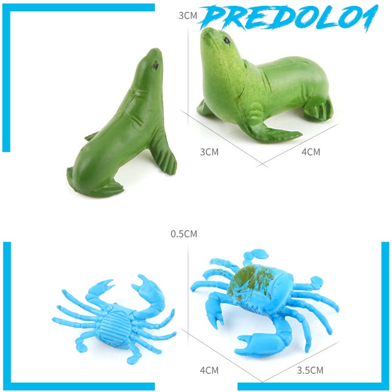 [PREDOLO1] 12Piece Sea Creatures Figures Identify Colors Plastic Colorful for Teachers