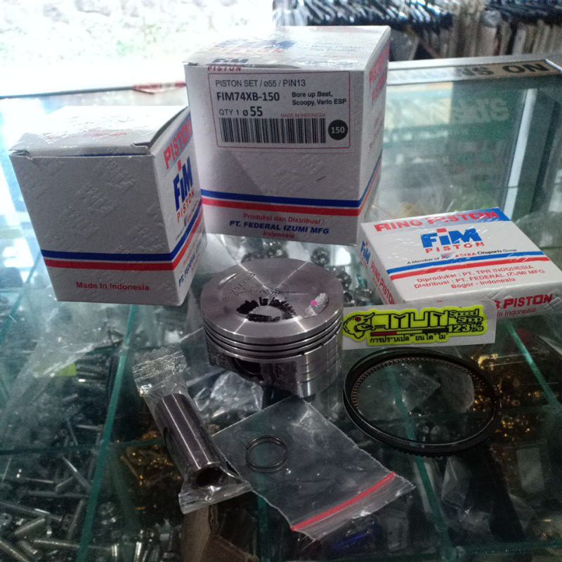 piston seher kit fim 55mm pin 13 vario 110 esp brat esp scoopy esp fim74