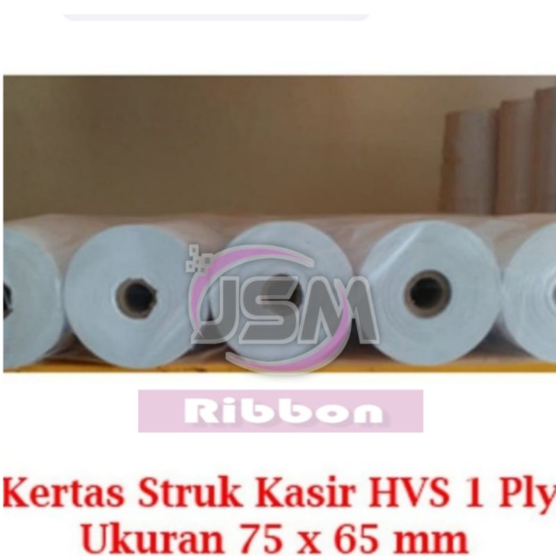 

Kertas Struk Kasir Telstruk HVS 1Ply Ukuran 75x65 Harga per pack Isi 10 Roll