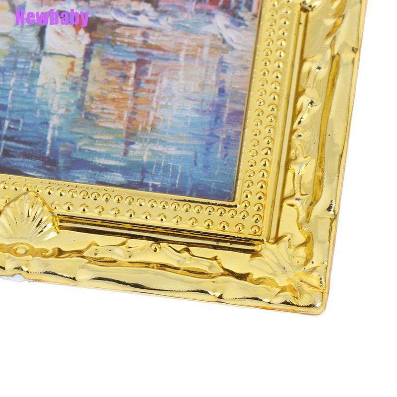 (Newbaby) Miniatur Frame Minyak Antik Skala 1: 12 Untuk Dekorasi Rumah Boneka