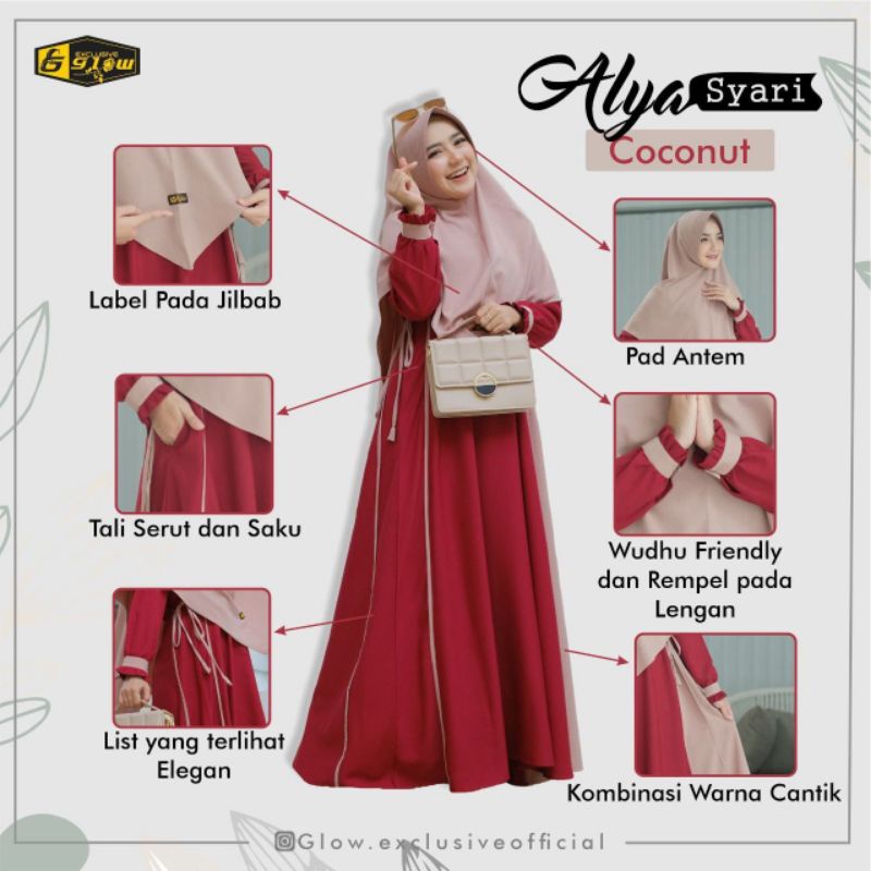 Ready Gamis Set Exclusive Alya Syari Glow Exclusive