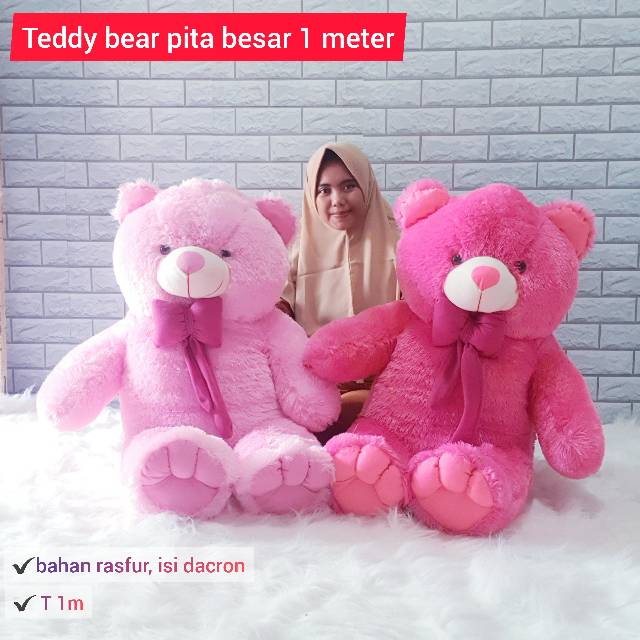 Boneka Beruang Teddy Bear Pita 1 Meter