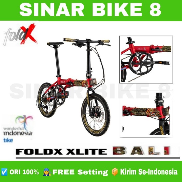 Sepeda Lipat Ukuran 16 Inch ELEMENT FOLDX XLITE 10 Speed Edisi BALI Folding Bike